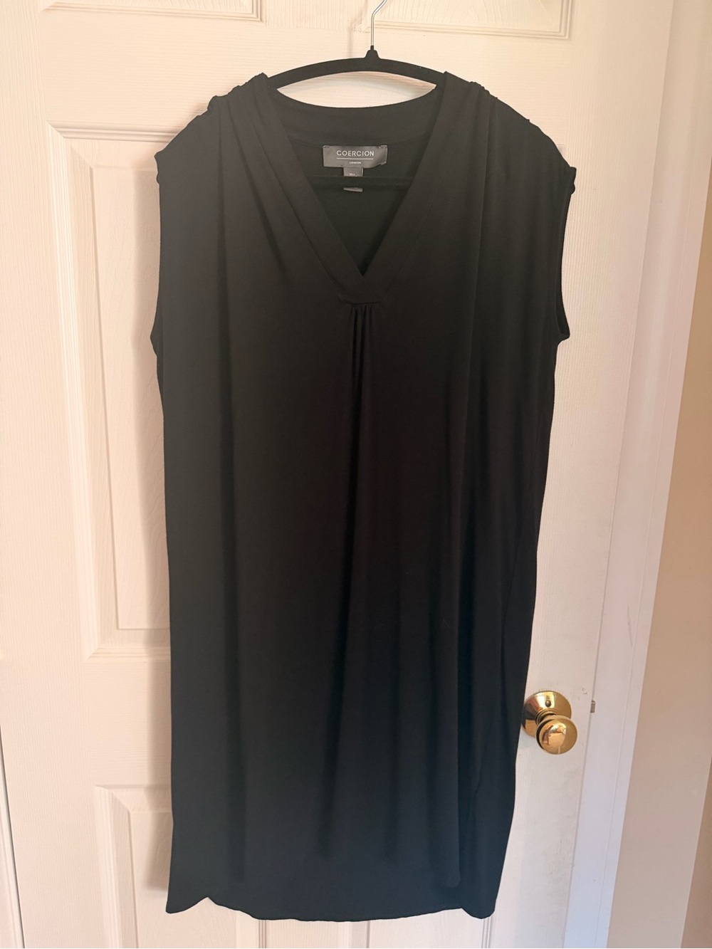 Black V-Neck Midi Dress — Sleeveless Elegant Staple